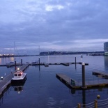 A nice view of the Cardiff bay in the evening