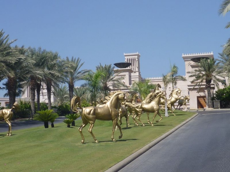 There are quite a number of horses leading to the hotel