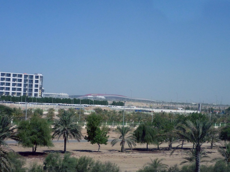 Yas island and ferrai world in the distance, we will be heading there later in the day