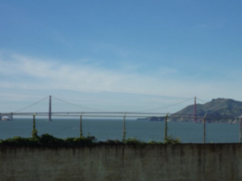 The golden gate bridge on the west of the island