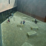 The museum entrance from the upper decks