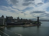 the Brooklyn Bridge on the east island