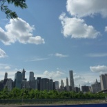 Manhattan skyline from Furman Street on the eastern coast