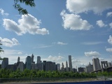Manhattan skyline from Furman Street on the eastern coast