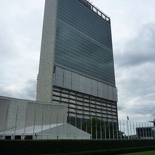 The older, more iconic UN building across the street