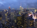 The transforming NY skyline to night