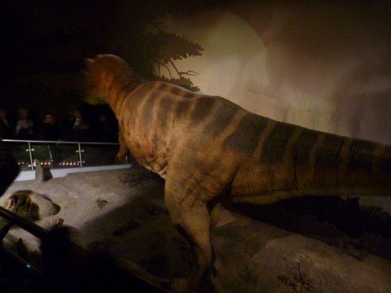An animatronic rexdisplay at the end of the broadwalk