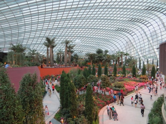 Inside the Flower Dome Conservatory.