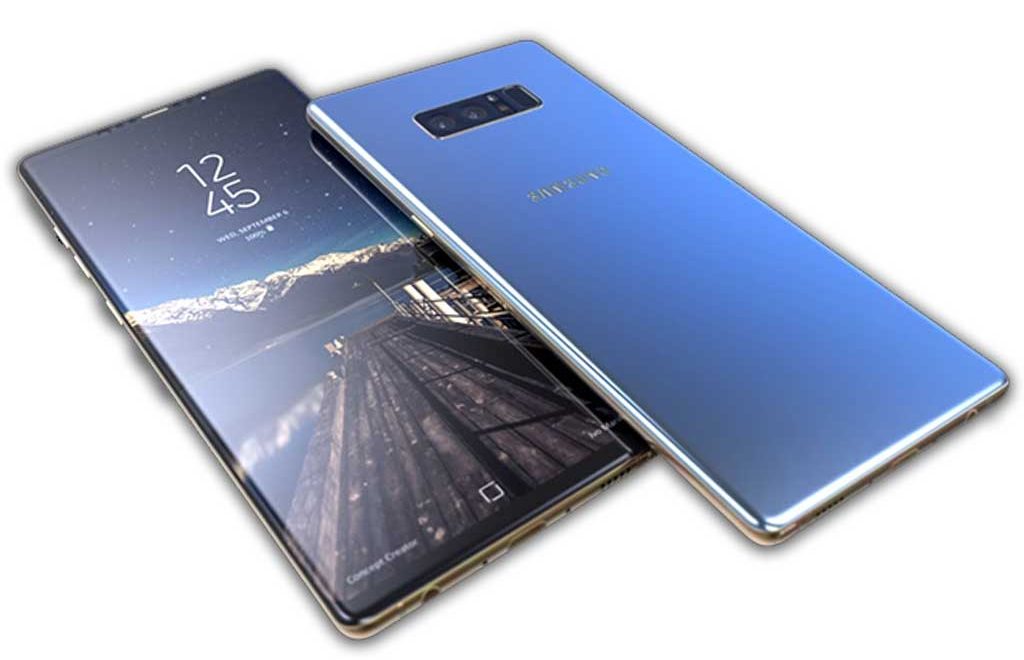 Galaxy Note 8 edge to edge bezels and glass faces