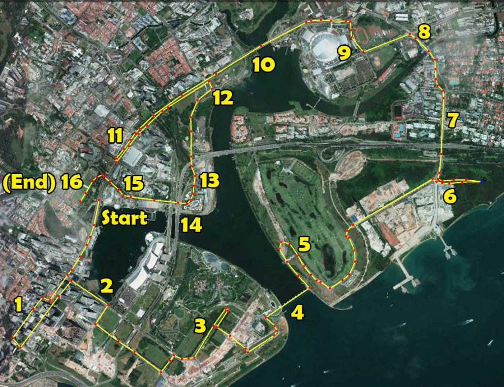 SAFRA Singapore Bay Run 21km Route
