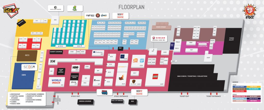 The floor plan of this year’s STGCC