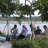 the waterfront's a good place for family gatherings