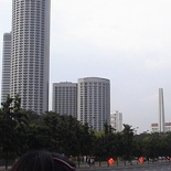 westin and the war memorial park on the right