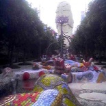 view of the fountains