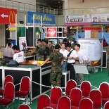 final preps to the roadshow booths before opening.
