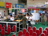 final preps to the roadshow booths before opening.