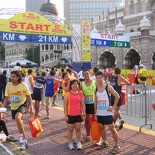 at the start... umm i mean finish line!