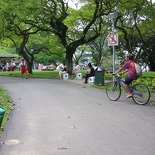 if you can see squint, clearly the signs says no cycling