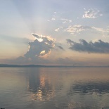 sun rays peeking through the clouds