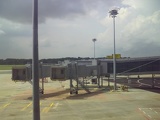 Here we have few of the A380 super jumbo ready (TM) gating platforms aka aerogates on the B gates