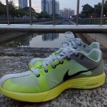 A shot of the Nike lunar racer by the canal