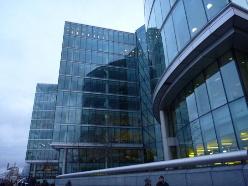 The City hall and glass facade