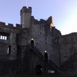 An aerial view of the keep from the courtyard