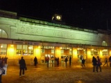 The train station does looks funky at night!