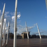 Funky blade lights on the pavilion