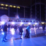 The ice rink just outside the natural history museum