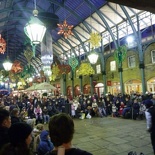 A street performer inside the market grounds