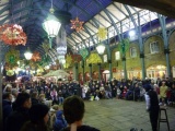 A street performer inside the market grounds