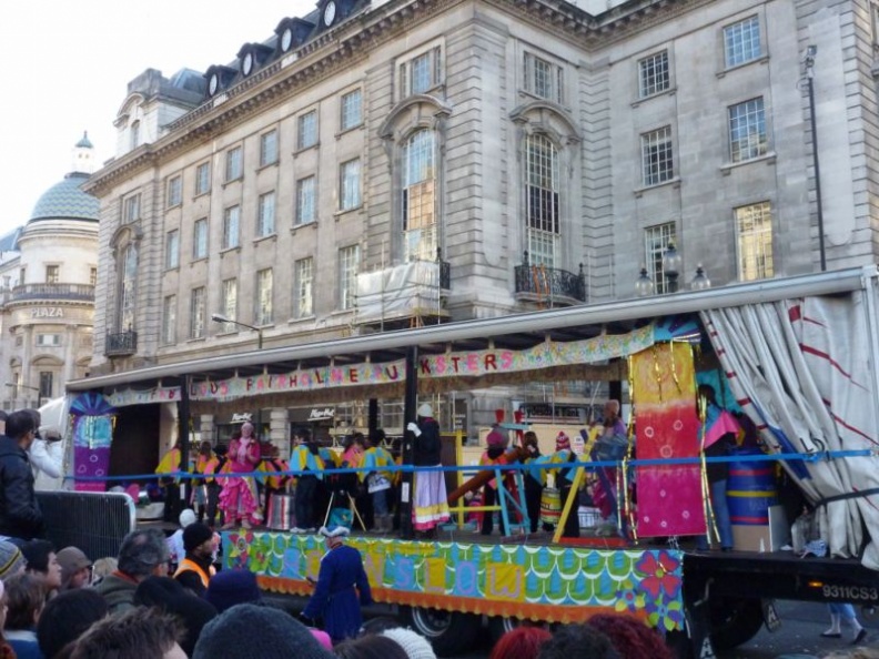 Many of the truck floats serve as good muscial platforms