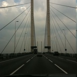 Crossing the bridge towards Goodwood!