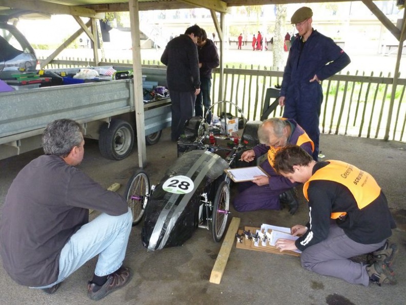 Undergoing pre-race scrutineering