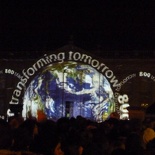 Tranforming tomorrow display on the senate house