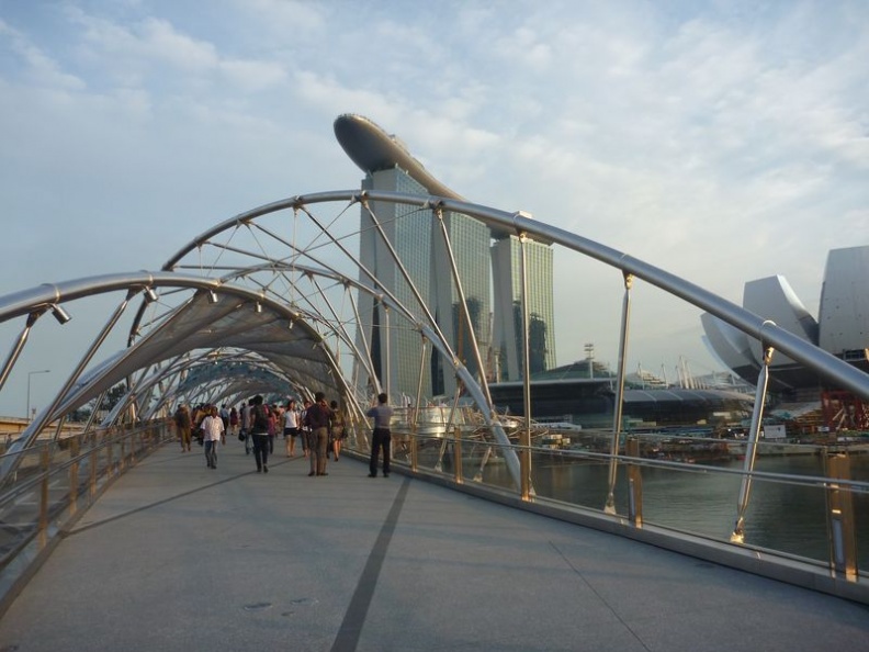 the sheltered bridge offers peeks of the IR through it's helix