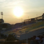 The floating platform grandstand after the YOG opening