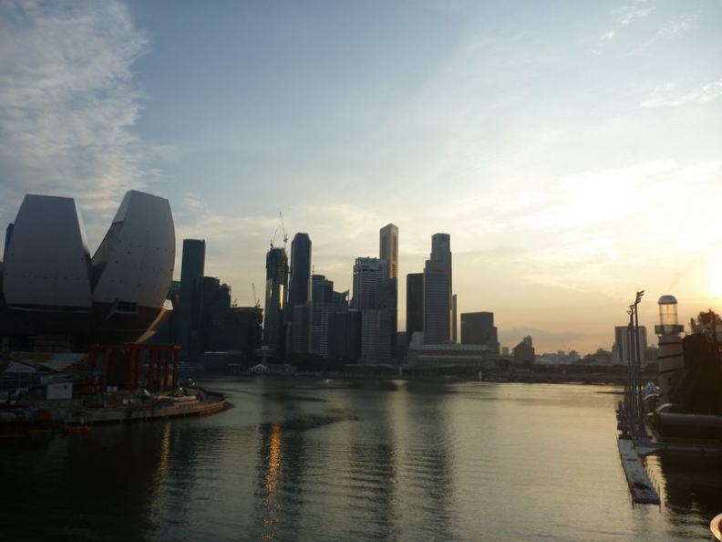 view of the central business district on the bridge