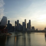 view of the central business district on the bridge