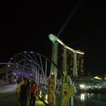 A closing view of the bridge and the resort