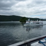 exchanging waves with another passing boat