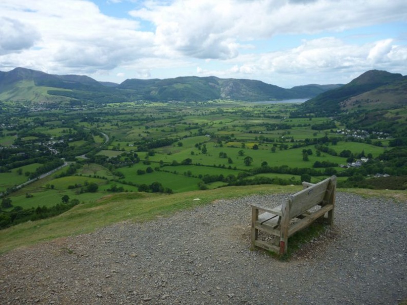 A lone bench overlooks the sights