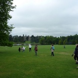 The Alton castle towers themselves in the background