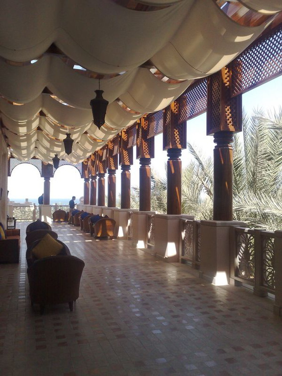 Open air seating areas facing the sea