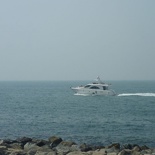 Various Yachts zooming by the waterside