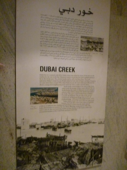 It touches much ont he past developments and history of the dubai and the creek