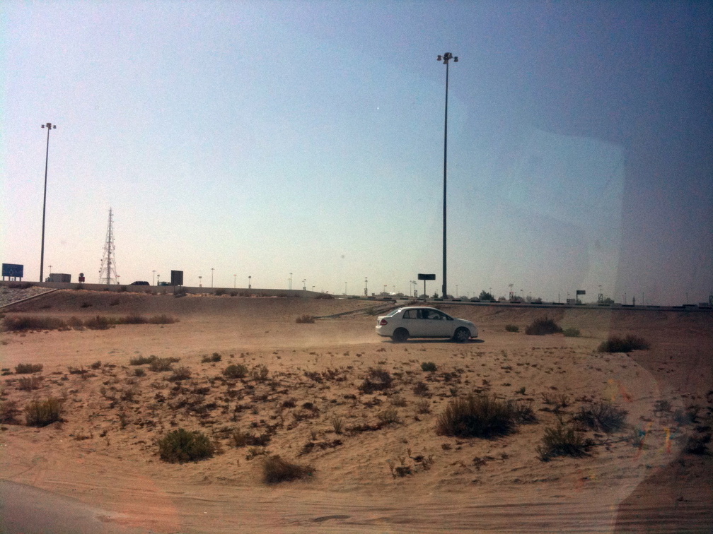 Cars taking off-road shortcuts to beat the jam