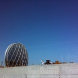 Random circular building by the freeway