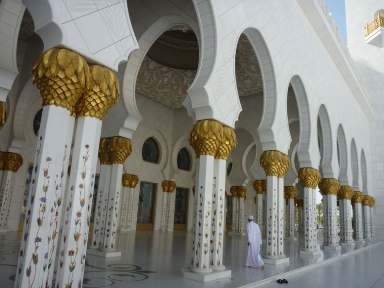 Stepping into the inner areas of the mosque